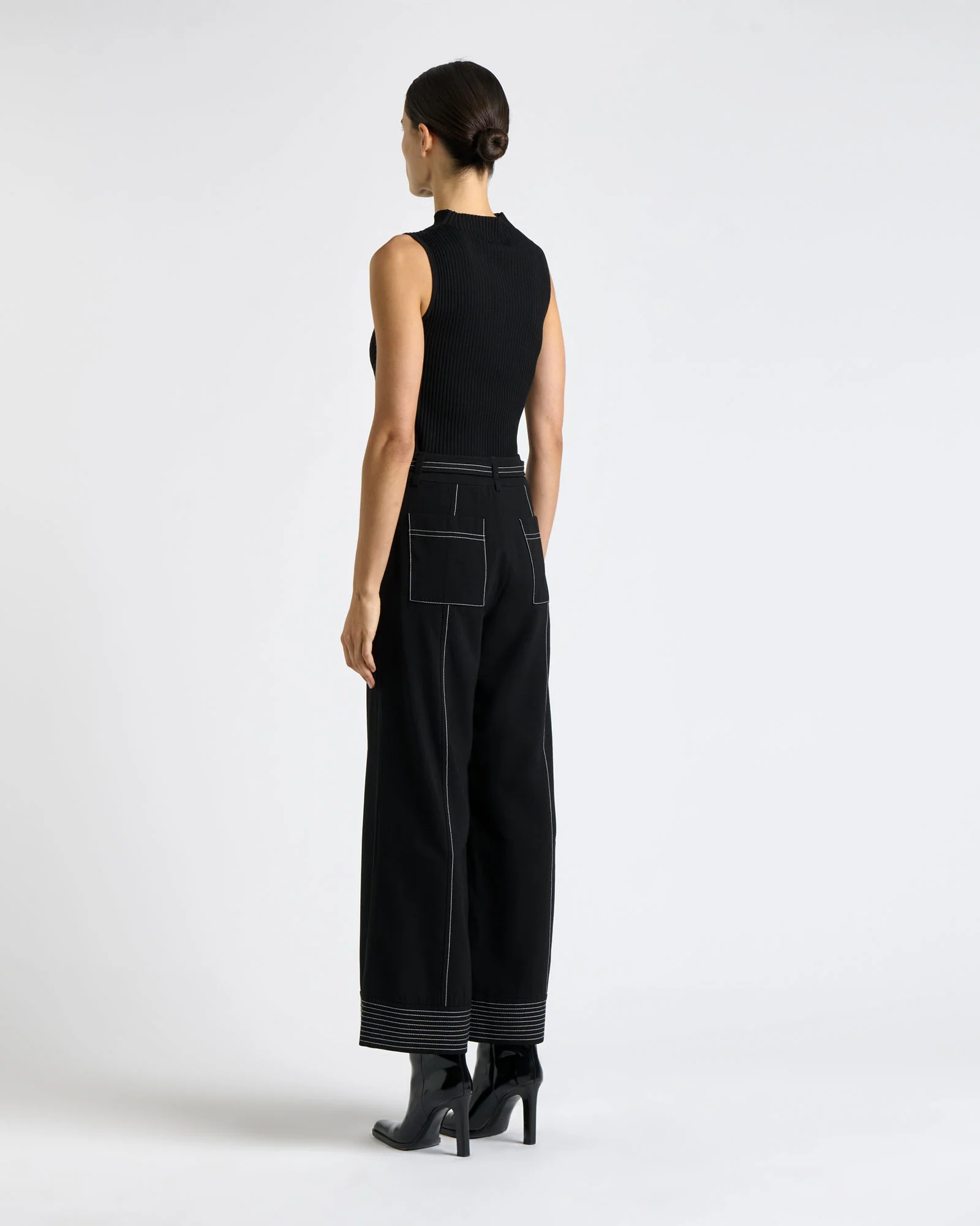 Diagonal Ribbed Knit Tank - Image 3