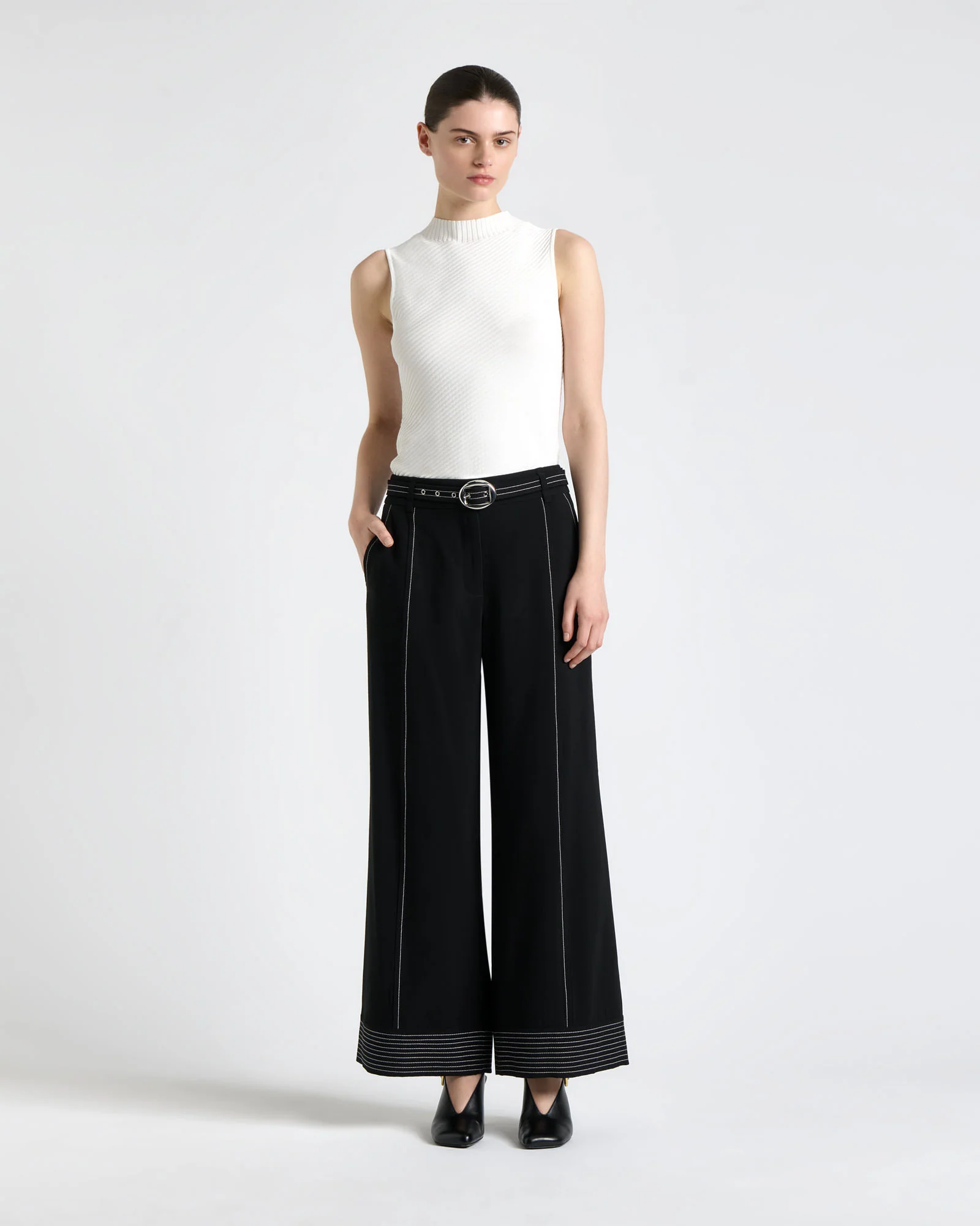 Diagonal Ribbed Knit Tank - Image 5