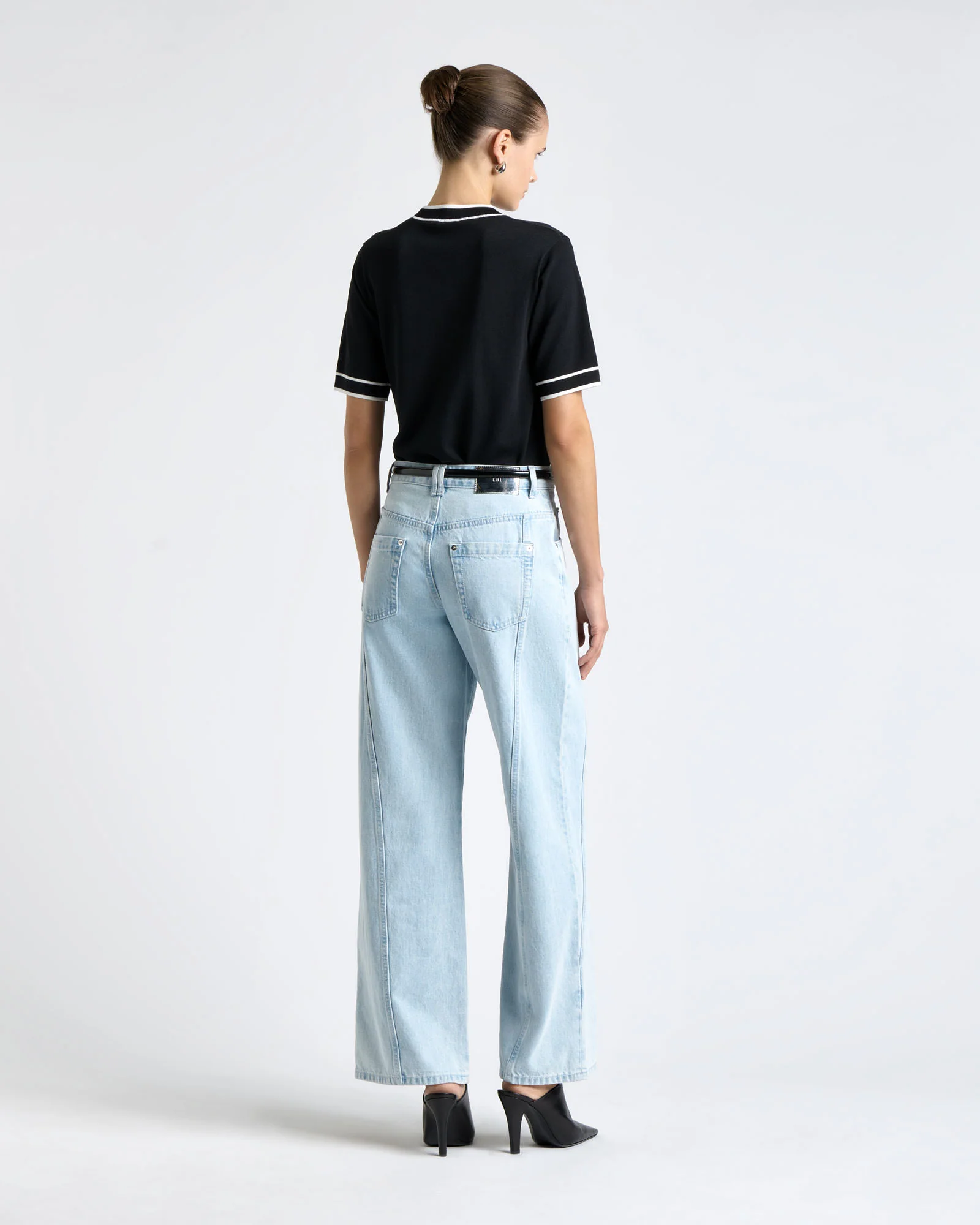 Knitted Tee with Contrast Tipping - Image 4