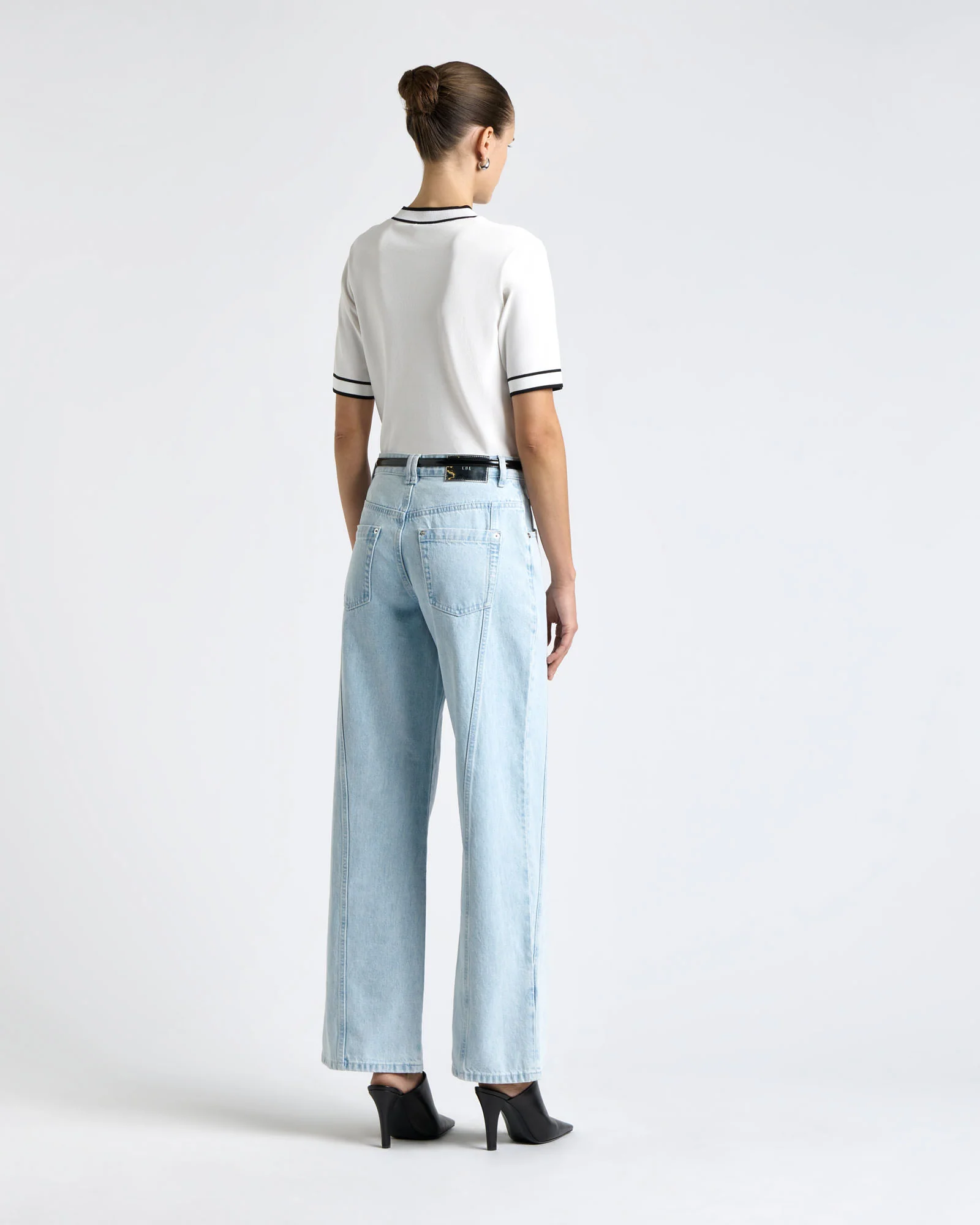 Knitted Tee with Contrast Tipping - Image 8