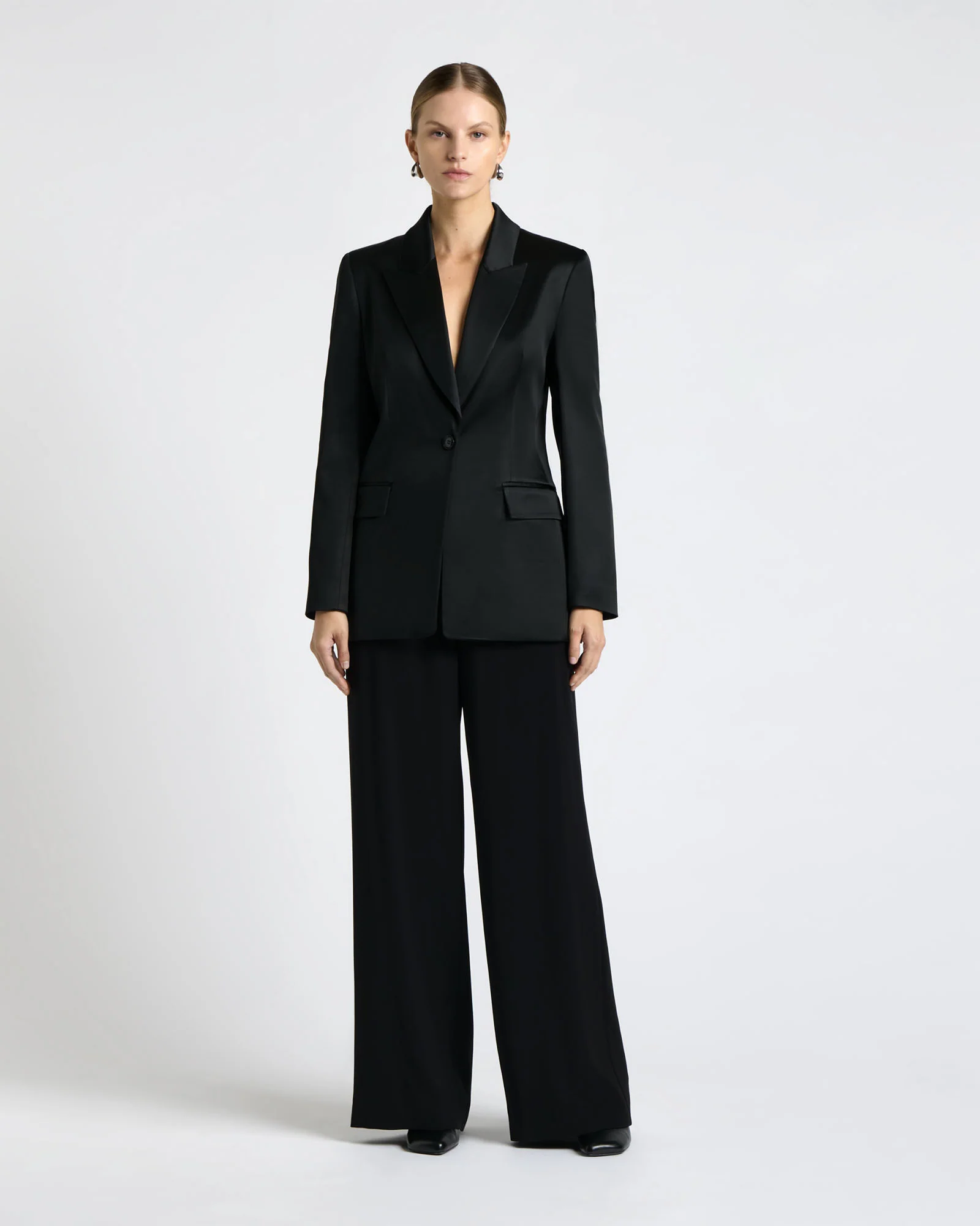 Stretch Satin Hourglass Blazer - Image 4